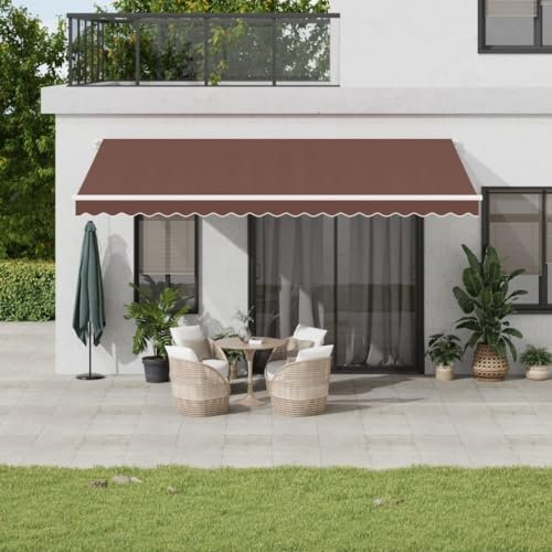 Lawn & Garden, Outdoor Living, Window & Door Markisings, Manual Retractable Markise, Brown 500x350 cm
