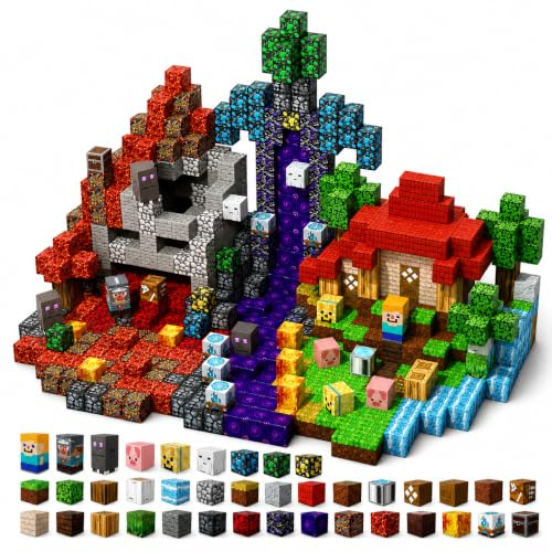 Magneverse 200 PCS 0.8in Magnetic Blocks - Magnet Toys for Boys, Magnetic Building Blocks Cubes, Stacking Magnets, School STEM Toys Birthday Gifts for Boys and Girls Age 3+ Years Old (Theme: Portal)