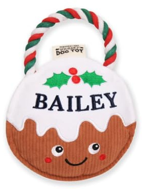 History & Heraldry Personalised Christmas Pudding Dog Toy (Bailey)