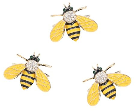 ORIESSE Bumblebee Auto-Aufkleber, 3 Stück, gelbe Bienen-Aufkleber, 3D-Metall-Emblem, Abzeichen für Frauen, Auto-Dekoration, lustiges Geschenk für Käferliebhaber