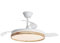 Casa Shop Ventilador techo con luz 66W Ventilador Invisible Ultra Silencioso con Mando a Distancia y Palas Retráctiles Interiores Plafón lluminación función verano-invierno (Madera)