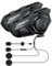 WAYXIN T2 Interfono Moto Auricolare 300M Sistema di Comunicazione con Wireless Bluetooth 5.1 IPX7 Impermeabile Cancellazione del Rumore DSP&CVC HiFi/Voce AI Interphone Casco Moto Auricolare(Due)