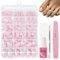 Press on Nails for Toes Set, 240PCS Square False Toe Nails Short With Nail Glue, White Tips French Toenail Nude Pink Fake Toe Nail, Full Cover Stick On Toenails for Women Girls Nail Art Manicure