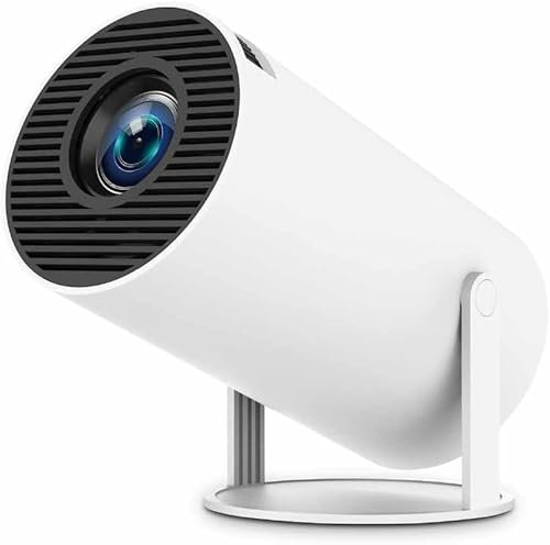 HY 300 Mini Projector,Support 4K 1080P Portable Projector with Dual Band WIFI6 5G Wireless 5.0 Bluetooth Android 11, 200 ANSI Lumens, 180° Rotatable, Projector For Bedroom