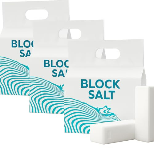 Salt for Water Softener, Pure Grade A Food Quality for Twintec, Kinetico and All Block Salt Softener - 3 Pack (6 Blocks)