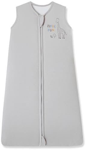 Chilsuessy Baby Schlafsack Bambus Super Weich Baby Ganzjahresschlafsack 2.5 Tog Babyschlafsack Neugeborene Winterschlafsack, 2.5 Tog/Grau Giraffe, 84cm/12-18 Monate