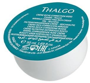 THALGO Hyalu-Procollagène Anti-Aging Creme 50 ml (Refill) – Faltenkorrigierende Gesichtscreme mit Hyaluron & Kollagen – Reichhaltige Tagespflege für Spannkraft – Pflanzliche Retinol Alternative