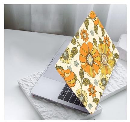 HLAAJJX Kompatibel mit MacBook Air 13 Zoll Hülle M4 M3 M2 2025 2024 2022 Version A3240 A3113 A2681,Kunststoff Hartschale Schutzhülle Snap Case für Mac Book Air 13.6,Gelbe Blume