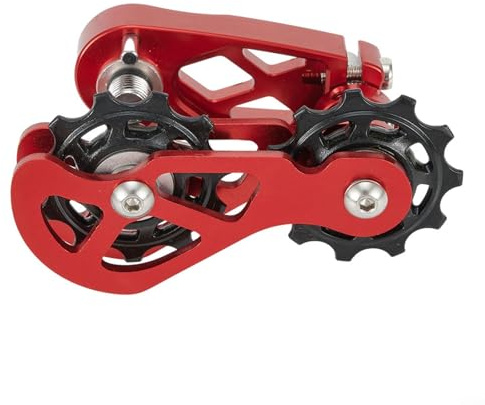 EcoLivzen Ultra-Smooth Single-Speed Chain Tensioner with Adjustable Tension | Dual Spring Chain Guides, Bike 8-12 Speed Chain Tensioner (Red )