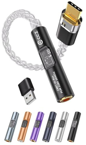 KB EAR 2026 Neuester USB-C-DAC-Audio-Adapter mit Kopfhörerverstärker, USB C auf 3,5 mm Audio-Adapter für kabelgebundene Kopfhörer, Hi-Res Typ C DAC kompatibel mit iPhone 15, Android, Laptop und Tablet