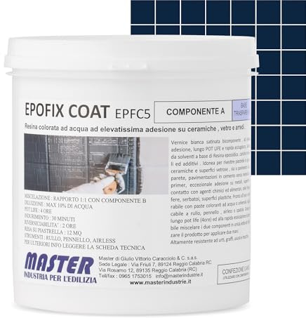 Résine époxy pour sols intérieurs et extérieurs | Peinture pour carrelage et carreaux pour salle de bain et cuisine, béton et garage | Jusqu'à 12 m² par couche