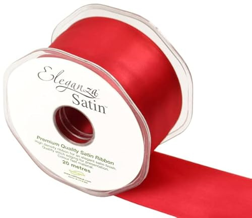 OakTree Double Faced Ribbon, Red (No.16), 50 mm x 20 m