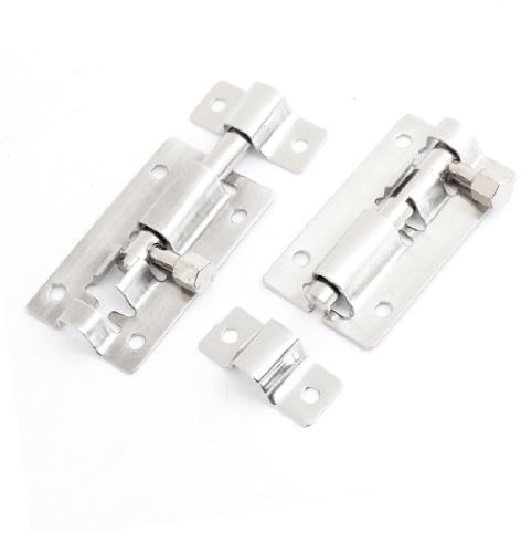 Sourcingmap 50mm Long Metal Slide Barrel Bolt Door Gate Interior Lock Latch 2 Pcs