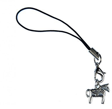 Miniblings Dalapferd Handyanhänger Dalahäst Handyschmuck Dala Pferdchen silber- Handmade Modeschmuck I Anhänger Handyschmuck Schlüsselanhänger