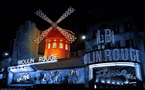 Wee Blue Coo LTD Photo Cityscape Paris Moulin Rouge 12 X 16 INCH Art Print Poster Picture Foto Stadt Kunstdruck Bild
