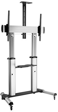 Techly 102734 Supporto Mobile da Pavimento per TV Ultra Larghe 60-100 Silver