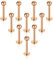 10 Pezzi 1.2mm Oro Rosa 316L Acciaio Chirurgico 3mm Palla Labret al Labbro/Trago/Helix Orecchio Stud Bilanciere, 6-8mm Lunghezza barretta Corpo Piercing Gioielli