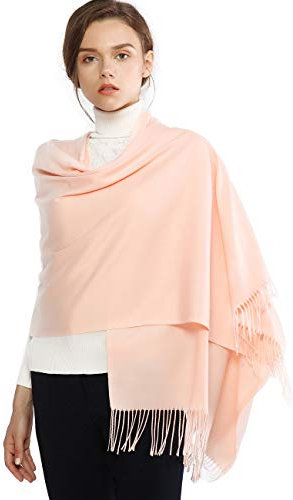 RIIQIICHY Cachemire Hiver Chaud Écharpe Pashmina Châle Wrap Pour Femmes et Hommes Rose Longues Grandes Écharpes Douces,Rose-1,Large