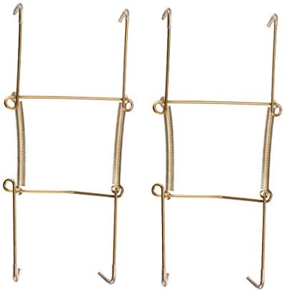 sourcing map Plate Hanger, 7-inch U Type Zinc Plated Invisible Wall Decorative Hooks with Tip Protectors, 2 Pcs