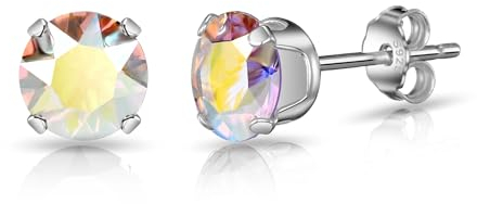 Aurora Borealis-Ohrringe aus Sterlingsilber mit Zircondia®-Kristallen