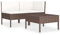 vidaXL Gartenmöbel Set 3-TLG. mit Auflagen Lounge Sofa Garten Garnitur Sitzgruppe Sitzgarnitur Gartenset Gartensofa Poly Rattan Braun