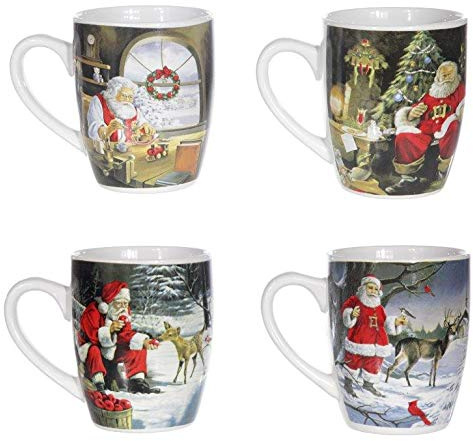 Annastore 36 x Weihnachtstassen Nostalgie aus Keramik Glühweintassen | Weihnachtsbecher - Glühweinbecher