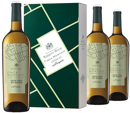 Marqués de Riscal - Finca Montico Gran Vino de Rueda, Denominación de Origen Rueda, Vino Blanco Verdejo, 100% Organic con certificación ecológica - Estuche 3 botellas x 750 ml
