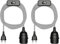 ledscom.de 2 Stück Textilkabel LEKA, Stecker, Schalter, schwarz, weiß, gezackt, 3 m, Lampen-Fassung, 1x E27 max. 60W