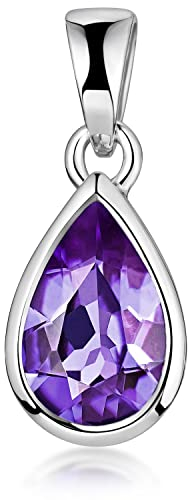 Materia Amethyst Anhänger Tropfen Kettenanhänger Silber 925 lila KA-274-Lila