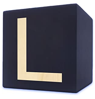 Holzbuchstabe Würfel, 5 x 5 cm, schwarz, Buchstabe L