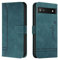 Trugox Handyhülle für Google Pixel 6a 5G Hülle Klappbar Klapphülle Totemblume mit Kartenfach Handytasche Handy Schutzhülle Tasche Leder Wallet Flip Case Book Cover - Blaugrün
