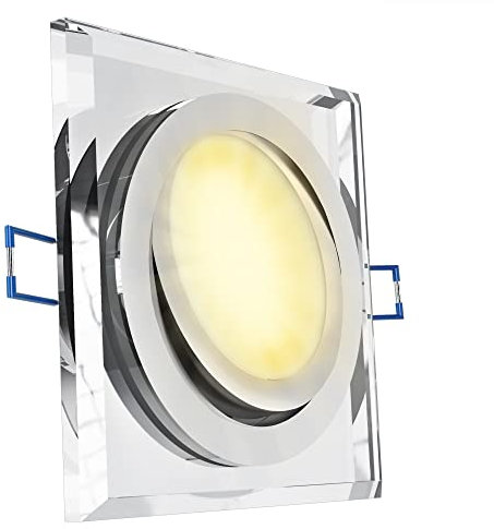 SSC-LUXon Glas LED Einbauleuchte quadratisch - flach, schwenkbar, dimmbar - 3CCT Farbtemperatur - Design Spot 230V 6W