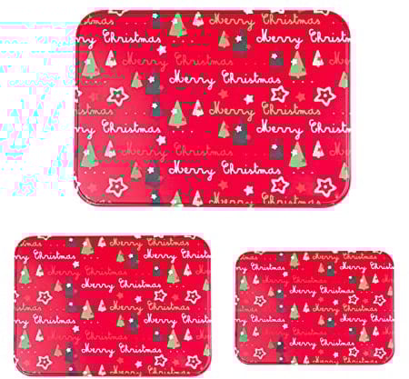 Keksdosen Weihnachten rund mit Deckel im 3er Set Plätzchendose Keksdose, Geschenkbox für Weihnachten Nikolaus - aus Metall, Modell Merry Christmas