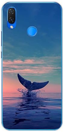KARTXITAI Cover Compatibile con HUAWEI P Smart Plus 2018 Custodia Trasparente Slim in Silicone TPU con Assorbimento degli Urti e Anti-Graffio-delfini,mare