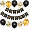 Geburtstagsdeko Schwarz Gold,Happy Birthday Girlande,happy birthday Deko,Luftballons Geburtstag,Party Deko geburtstag,Girlande geburtstag,Happy Birthday Banner,Konfetti Luftballons für Männer Frauen