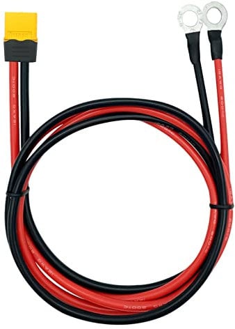 Nuofany XT60 to O Ring Terminal Cable,XT60H Male Female to O Ring Connector Cable,with 1M 12AWG Silicon Wire,for RC Lipo Battery FPV Racing Drone