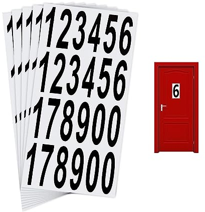 5 Sheets Self Adhesive Vinyl Numbers Stickers - Black Mailbox Numbers for Home, Business, Apartment, Cars & Door Address Signs