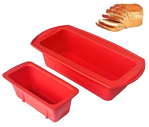 Moldes de pan de silicona antiadherente y resistente al calor, en tamaños pequeños y grandes, perfectos para pan de carne y brownies