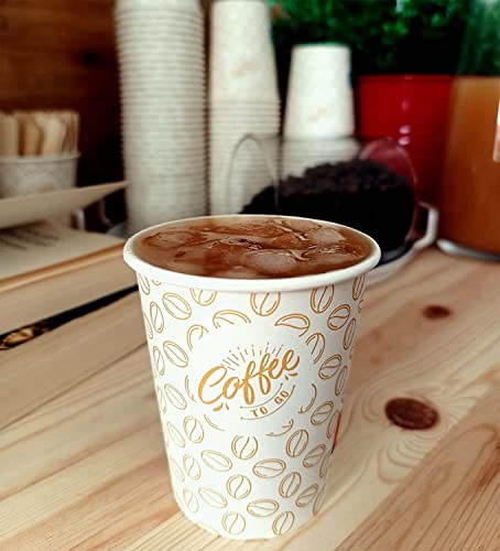CARAMONT- 100 Stück Einwegbecher, 7 Oz, Coffee to Go Becher,Pappbecher,Kaffebecher, für heißen und kalten Getränken, ideal für Kaffee, Espresso, Tee,Geburtstag etc