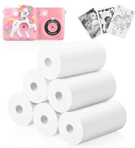 Thermal Paper, 6 Rolls for Kids Camera Instant Print, Thermal Printer Paper Refills 2.2 Inch x 41.66 ft