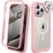 Diaclara Magnetic Designed for iPhone 15 Pro Max Case [Compatible with MagSafe], 360° Full Body Case with Screen Protector + Camera Lens Protector for iPhone 15 Pro Max 6.7 (Coral Pink)