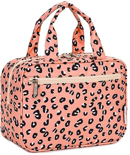 Narwey Trousse de Toilette Grande Femme Sac de Toilette Accessoires de Voyage Trousse Maquillage (léopard)