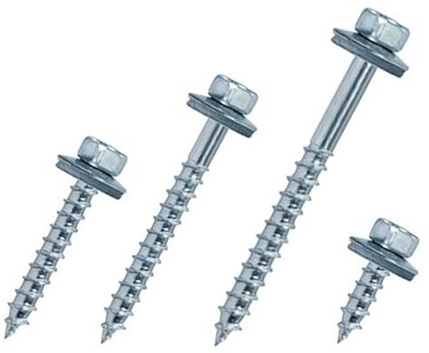 Fassadenbauschraube Ø6,5 mm mit EPDM Dichtscheibe - V2A Edelstahl - Trapezblechschraube - alle Größen (25, 6,5 x 64 mm)