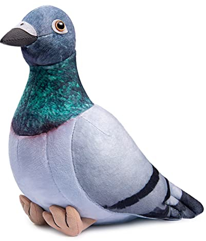 lilizzhoumax Taube Kuscheltier 33cm/13”, Simuliertes Tier Taube Plüschtier, Kawaii Kuscheltier Vogel, Realistische Taube Plüschspie Spielzeug für Wilde Tiere, Geschenk für Freunde und Kinder