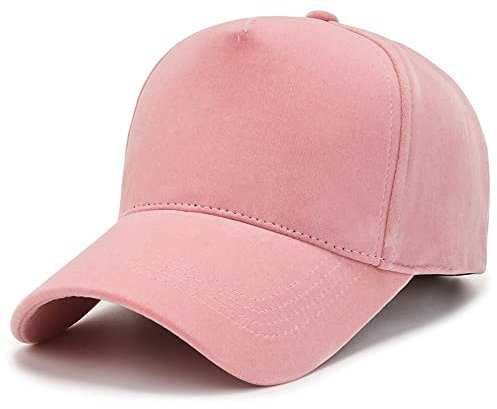 YEAMKE Herbst und Winter Samt Samt Baseballkappe Männer und Frauen einfarbige Kappen Outdoor-Hut, rosa, verstellbar