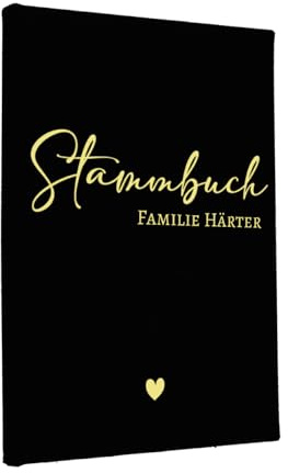 Hochzeitideal Stammbuch zur Hochzeit – A4 in Schwarz – 'Claudi' Nr. 303 – personalisierbares Familienstammbuch & Erinnerungsbuch, hochwertige Buchbinderleinen, handgefertigt in Deutschland