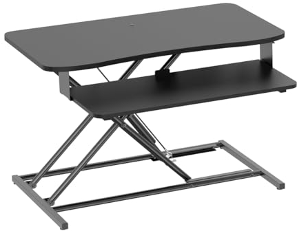 Logilink EO0053 - Accesorio de Escritorio con Bandeja para Teclado, Capacidad de Carga hasta 15 kg, Altura Regulable con Resorte de Gas, Color Negro