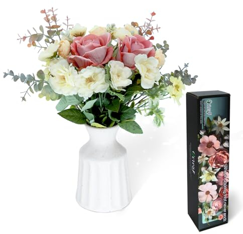 Oc'leaf Künstliche Blumen - Kunstblumen für Zuhause Geburtstagsfeier Garten Hochzeitsdeko, Kunstpflanze Deko Kunstblume Großer Sie Sich selbst Familie Freunden Mutter Schicken