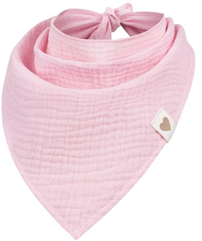 Smarilla Halstuch Dreieckstuch Bindetuch Kopftuch Uni Mädchen Junge Baby Musselin, Farbe: Rosa