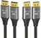 CABLEDECONN Ultra HD 8K Displayport Kabel 1.4, DisplayPort-Kabel (8K @ 60Hz, 4K @ 144Hz, 2K @ 240Hz) HBR3, Bradied 32,4 Gbit/s DP auf DP Kabel für Gaming-Monitor, HDR/HDCP/FreeSync/G-Sync (0,5 m), 2